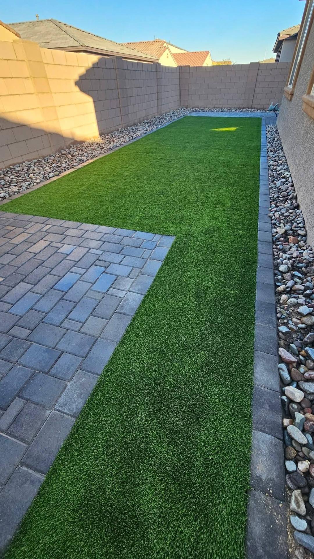 Poolside Turf with Paver Steps