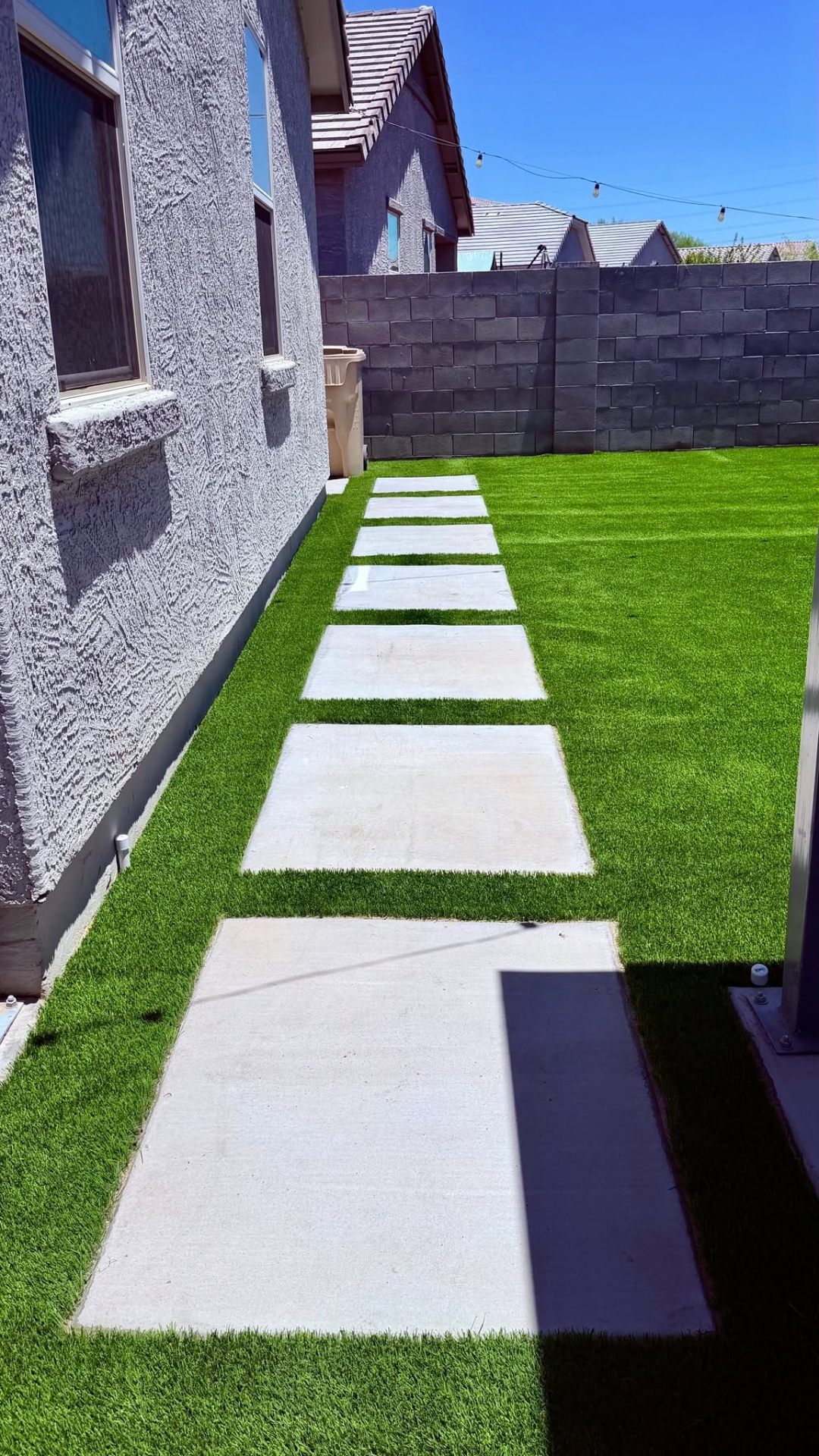 Turf and paver walkway